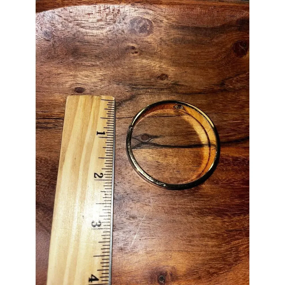 Kate Spade Gold Tone Off White Enamel Hinged Bangle Bracelet Stamped - Picture 9 of 11